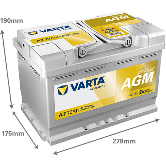 Varta Silver Dynamic AGM A7 (70Ah)