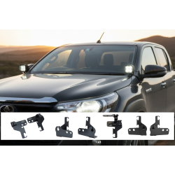 Ditch light brackets with Antenna mount for Hilux/fortuner_Stainless steel Black powder coated.