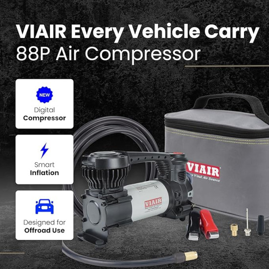 VIAIR Digital EVC88P Portable Tire Inflator for Car, Truck, SUV and RV | Preset Auto Shut-off Function | 12V Heavy Duty 12V Air Compressor
