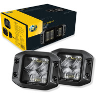 HELLA 358176831 Black Magic LED Series 3.2'' Cube Set Flush Mount - LED Flood Light - Off Road Driving Lights