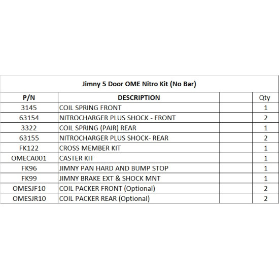 Old Man Emu 40mm Jimny Suspension Lift Kit (XL 5 Door)
